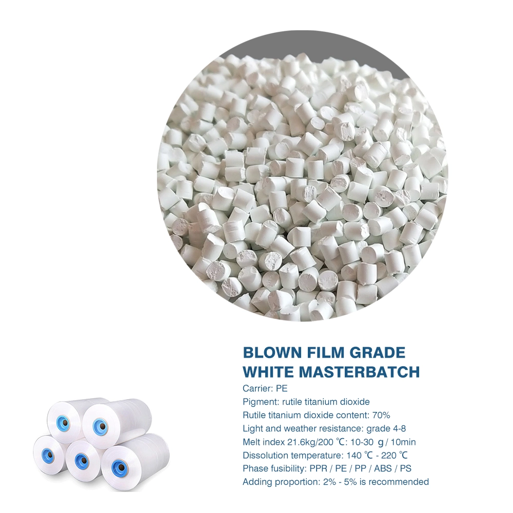 Plastic CaCO3 Filler HDPE LDPE LLDPE Raw Materials White Color Masterbatch