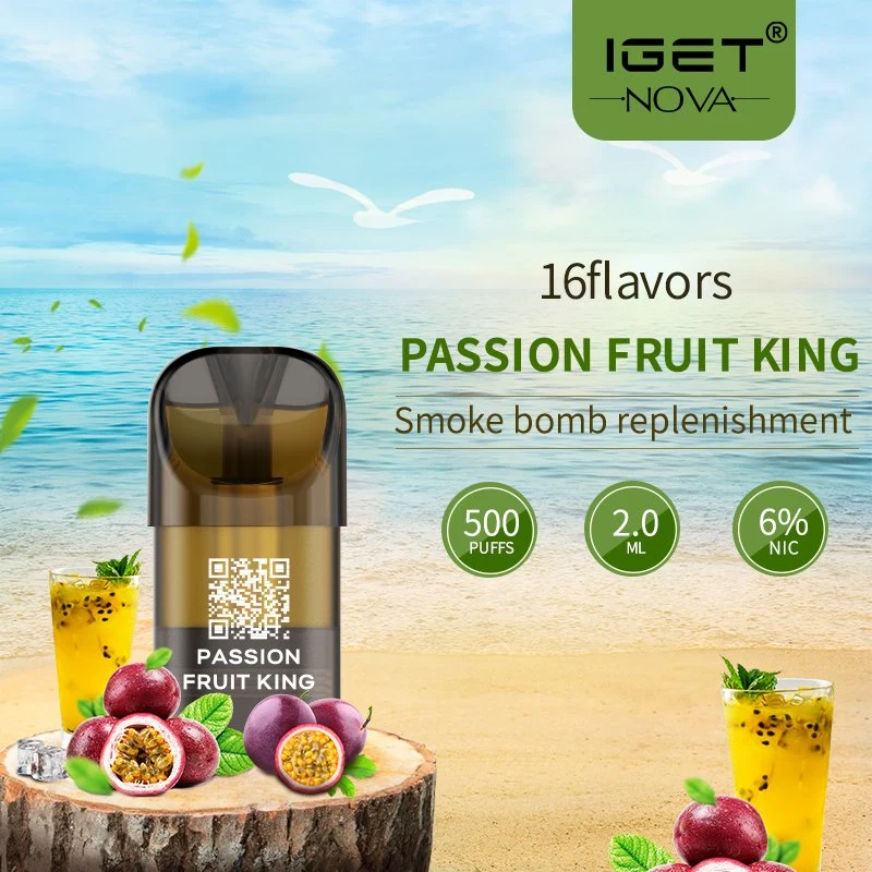 Iget Nova 500 inhalaciones vainas reemplazables E-cigarrillo desechable Vape sabor de la fruta