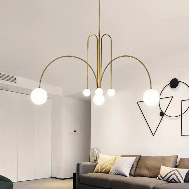 Nordic Postmodern Art Moda simple vidrio LED dormitorio comedor Chandelier.