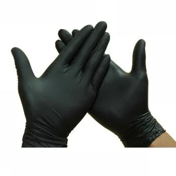 Disposable Powder Free Industrial Grade Food Grade Gloves Black PVC Vinyl Gloves