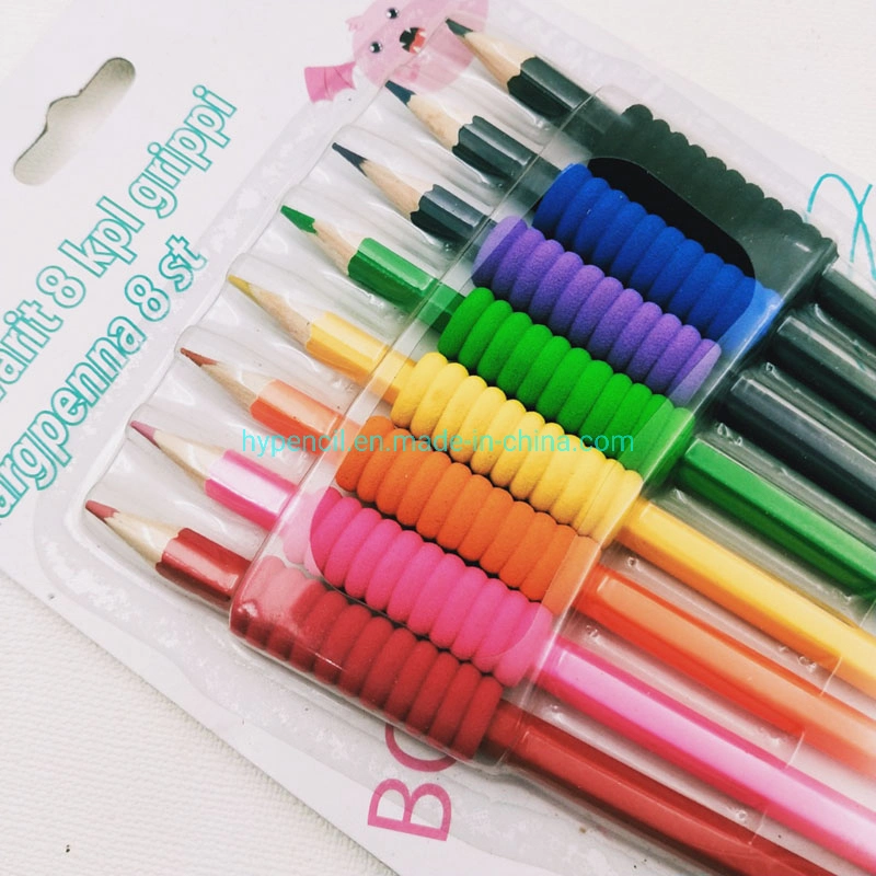 School Stationery Art Supplies Set of 8 Color Pencil with Grips