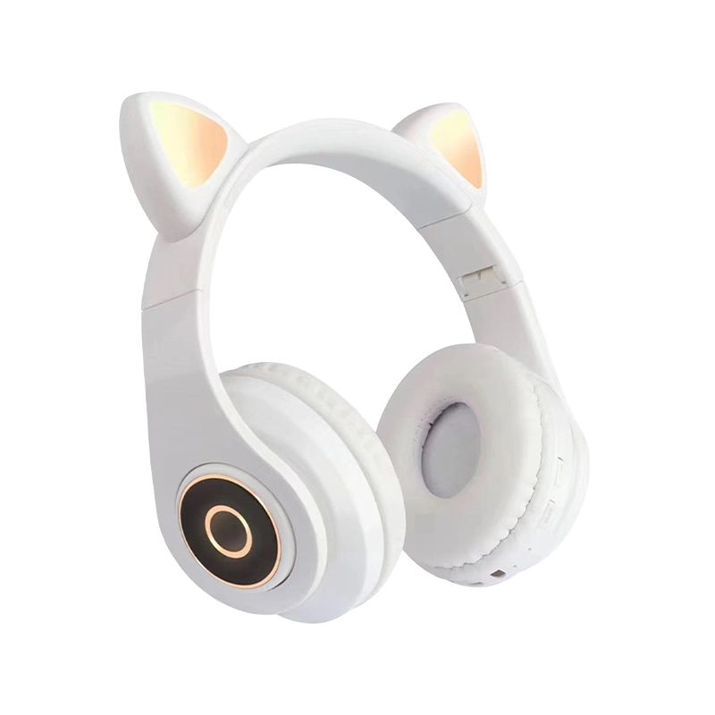 Auriculares estéreo inalámbricos Cat Ear LED Light Bt 5,0 Auricular Venta en caliente Cute Luminous Heavy Bass Bt 5,0 auricular