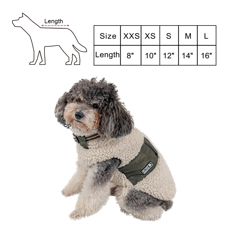 Rena Pet Lamp Plush Stylish Style, Windproof, Fashion with Poacket Pet Dog Cold Weather Coats