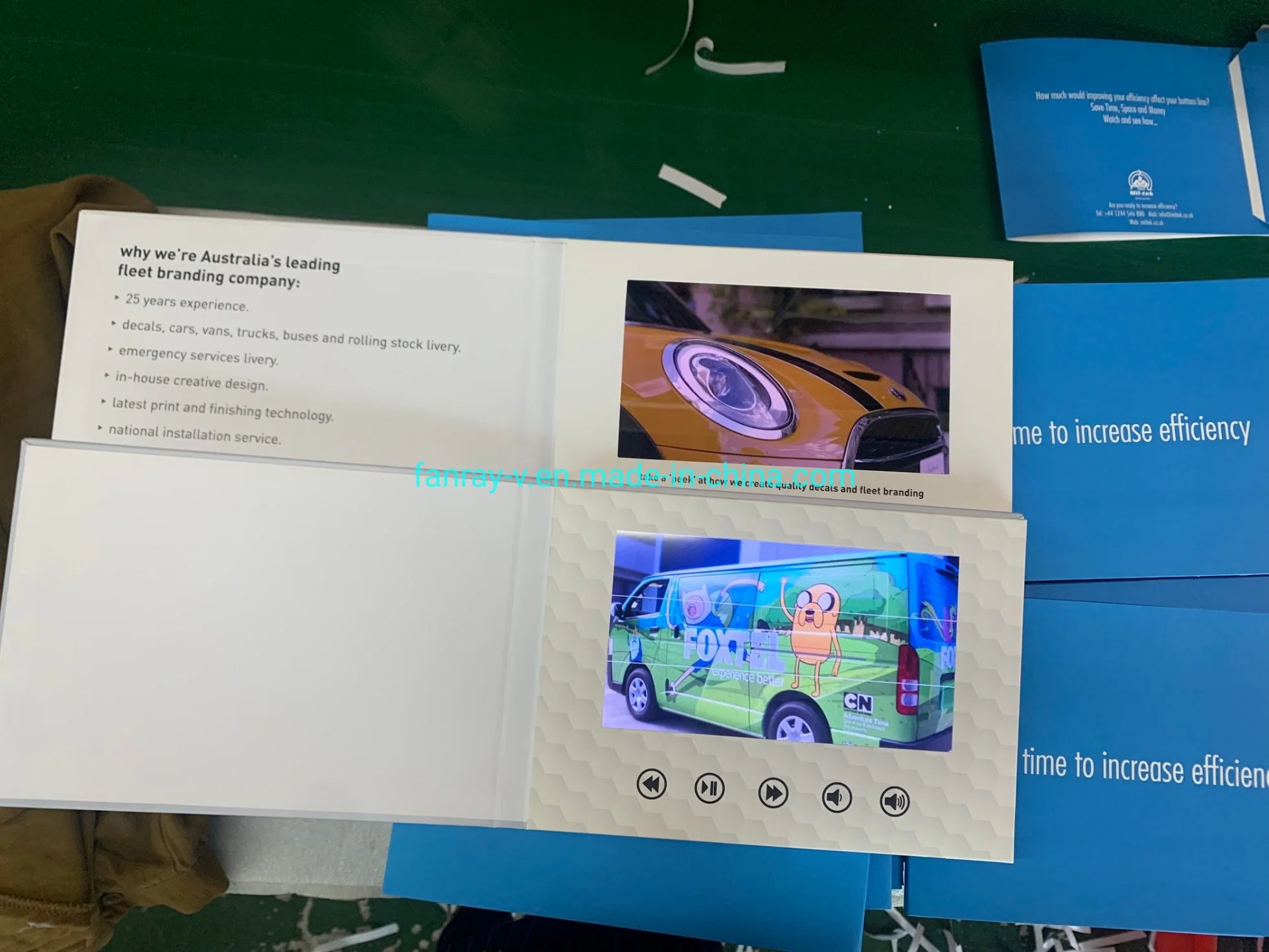 Fábrica china de alta calidad A5 7pulgadas LCD Video de la tarjeta de folleto para promoción