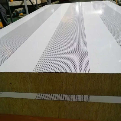 50 mm Rock Wool Acoustic Perforated PPGI Sandwich Panel for Construction