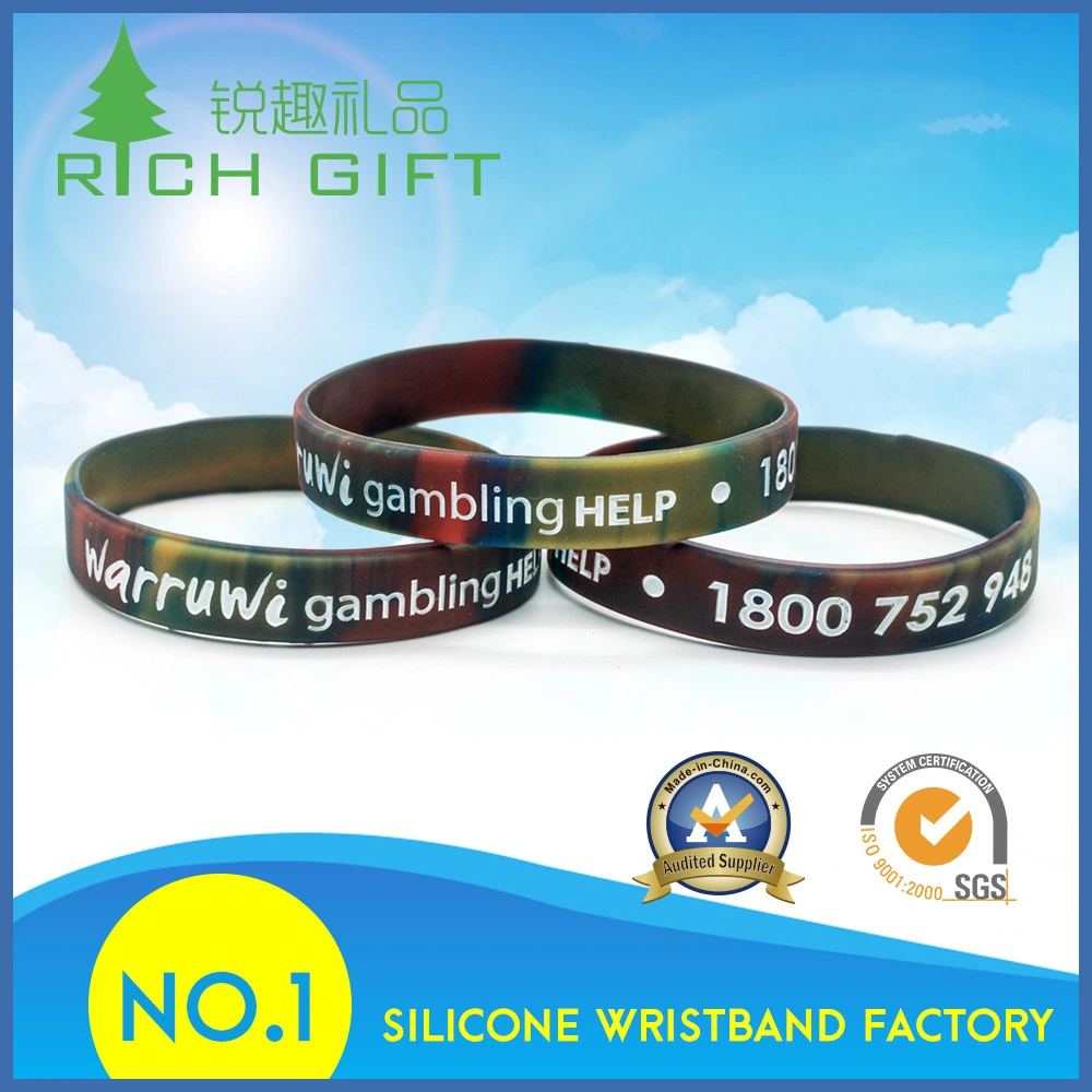 China Manufacturer Custom Debossed/Embossed Blank Color Sport Silicon Key Holder Wristband Religious Printing Ink Recycled Promotional Gifts Silicone Bracelets