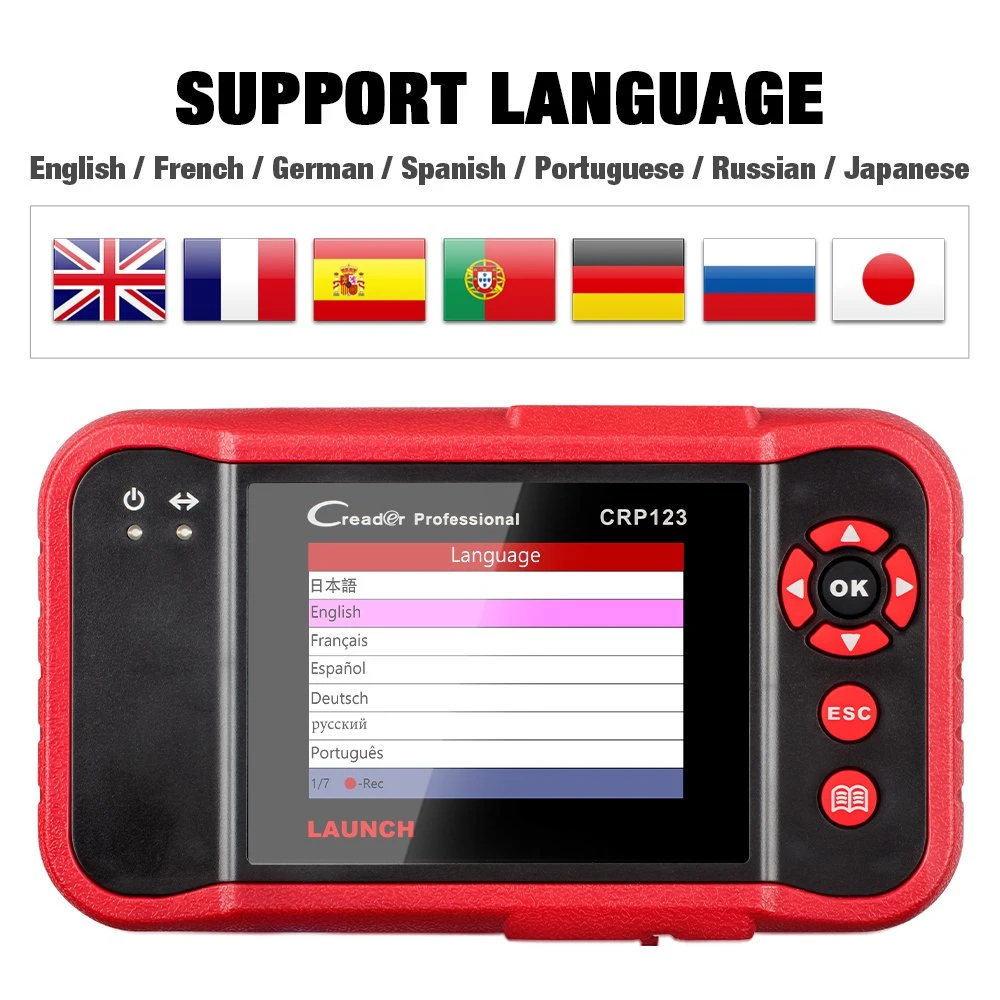 Nuevo coche OBDII EOBD Auto Analizador de lector de código de motor de prueba/ABS/SRS/at Launch Creader Professional Crp123 Herramienta de diagnóstico automático