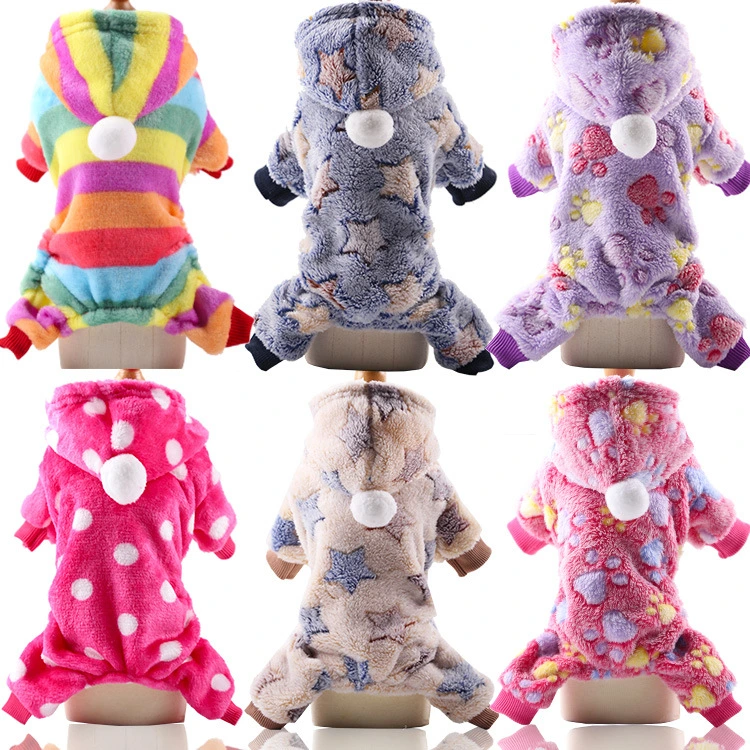 Cute Fleeced Indoor Pajamas Dog Clothes Christmas Garment Clothings