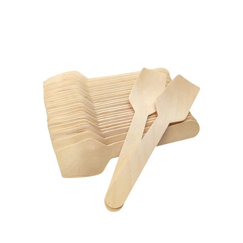 Biodegradable Disposable Wooden Cutlery Flatware Sets Tableware Sets Wooden Spoon Fork Knife for Restaurant