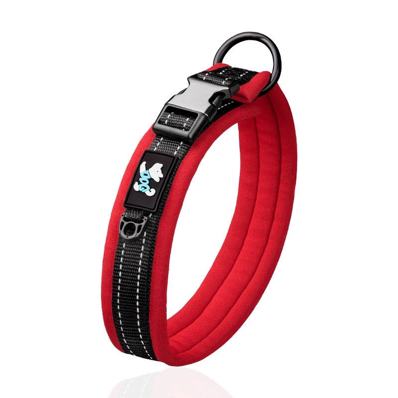 Customized Logo Nylon Material Alloy Buckle Night Reflection Pet Collar