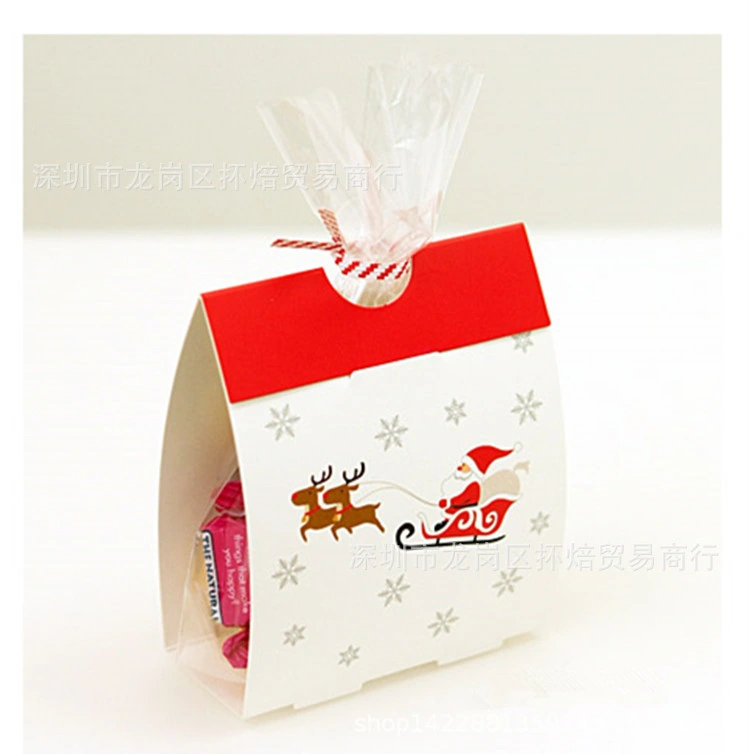 50 Sets of Price with The Bottom of The Christmas Old Man Nougat Cookie Packaging Box West Point Candy Bag Wholesale/Supplier