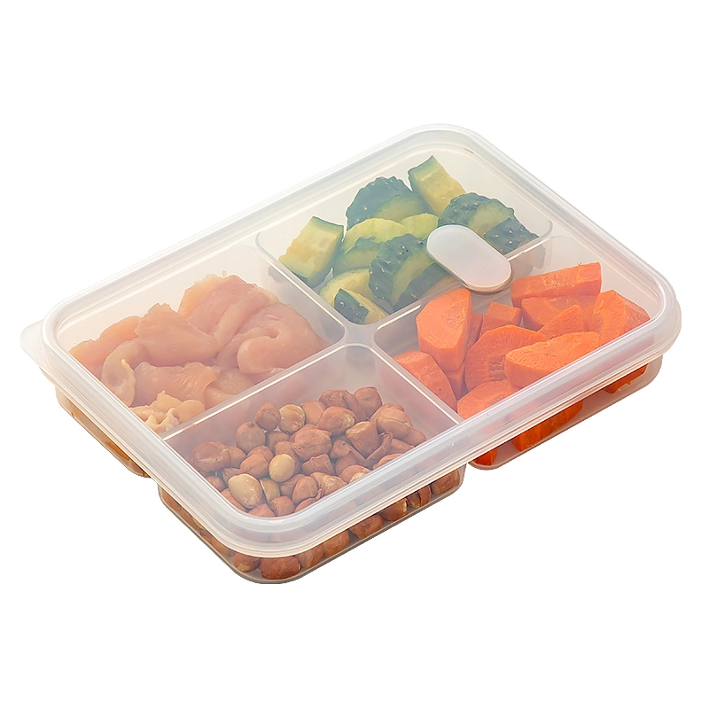 4 Compartmented Storage Container Lunch Box Refrigerator Organizer