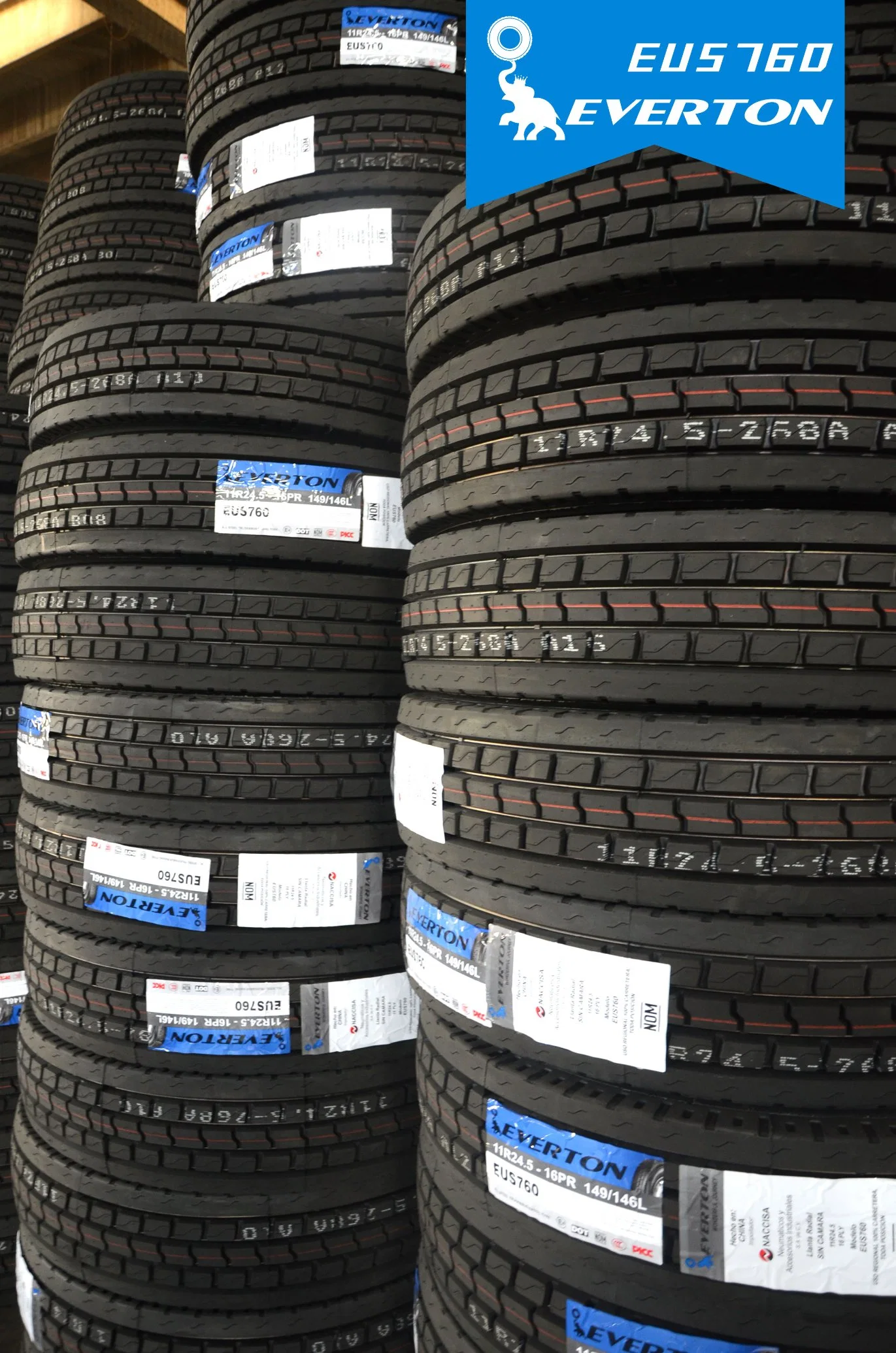 Everton Brand Truck Tire or Bus Tire 11r22.5 11r24.5 285/75r22.5 295/75r22.5 Eus760