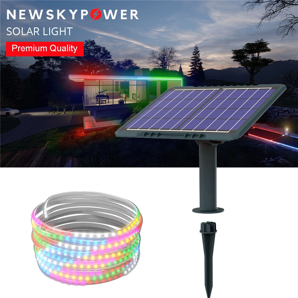 5m 10m 20m decoração RGB LED solares brancas Wam brilhante luz faixa com o painel de força Portable Tenda Bateria de lanterna friso exterior para a construção de estradas Home Camping