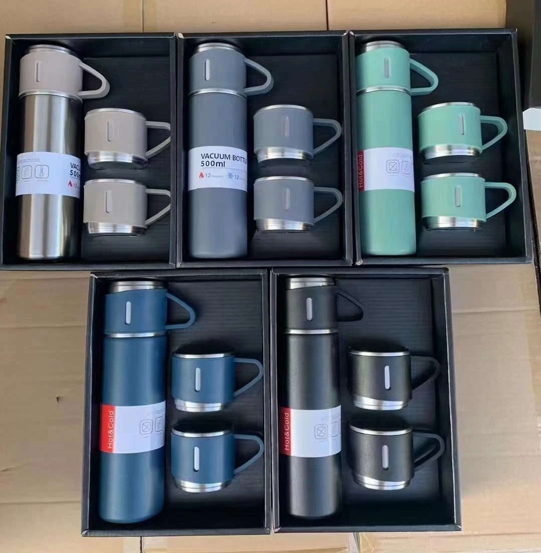 Coffret cadeau Thermos de haute qualité pratique pour les entreprises emballage Réunion annuelle entreprise logo imprimé lettrage bouteille d'aspirateur Thermos