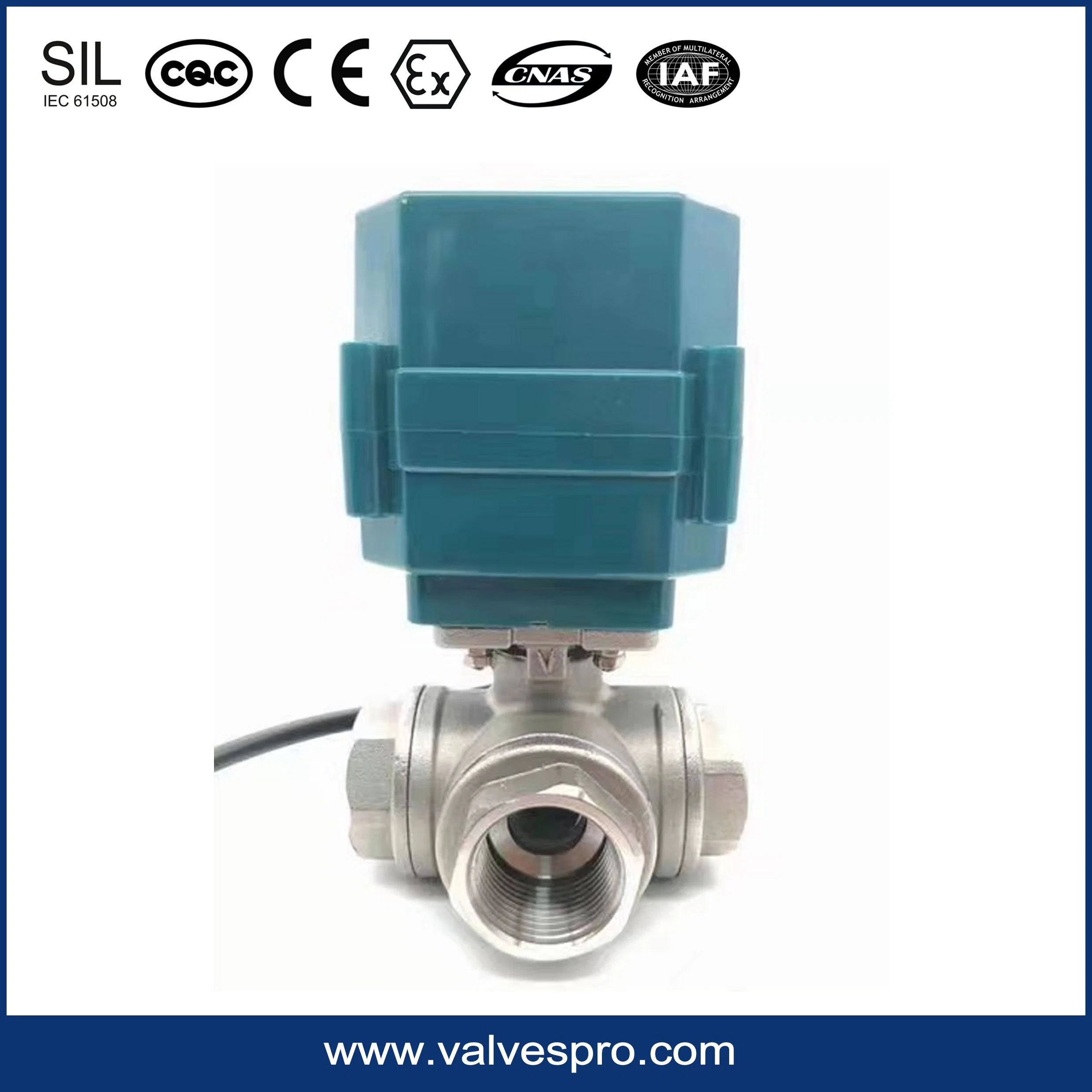 Mini Motorized Ball Valve 3 Way on off Motorized Valve for Fcu Motorized Valve Actuator