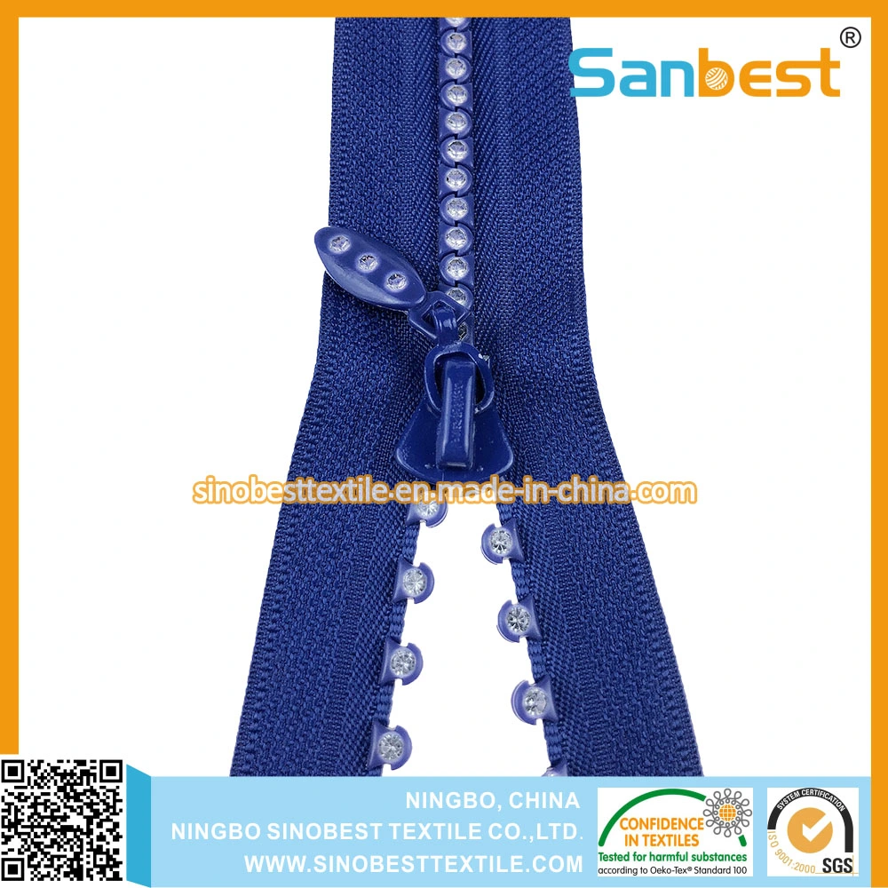 Beautiful Close-End Diamond Zipper for Winter Coat #5, #10