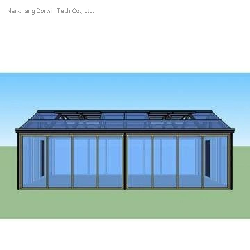 Slant Roof Ready to Assemble Sliding Swing Door Free Standing Aluminum Sunroom