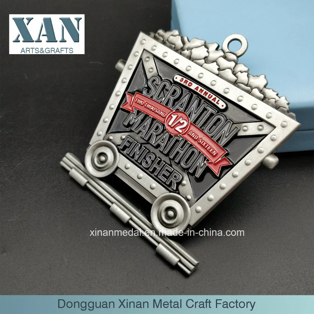 Customized Azinc Alloy Soft Enamel Marathon Medal