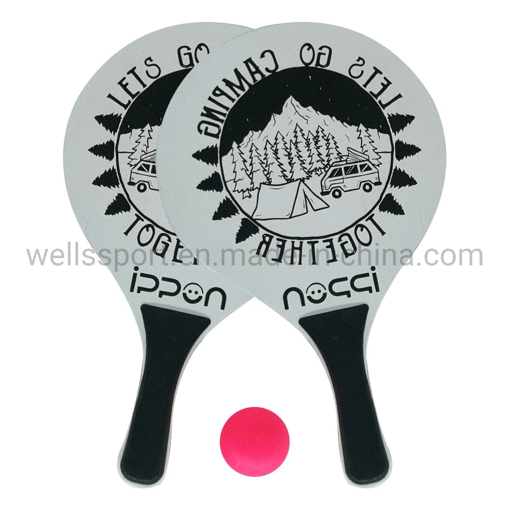 FSC 100% Poplar Wood Certified Custom Beach Tennis Racket Ball Paddle Set