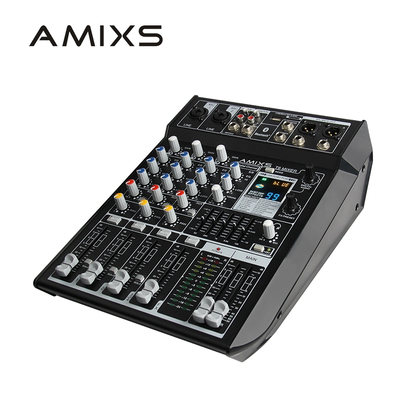 Amxis T6 de canal 6 Mezclador de audio