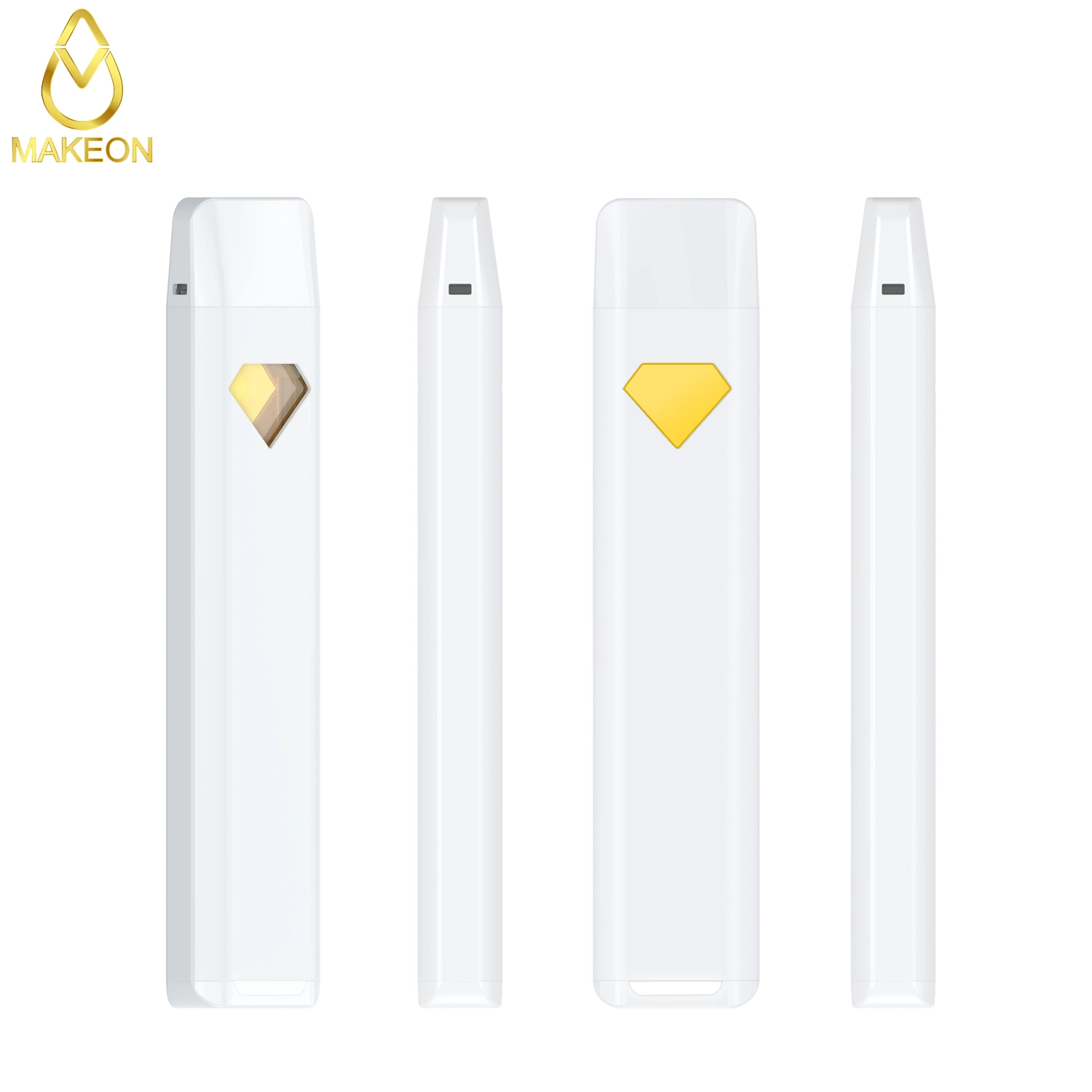 Fenêtre Makeon Dz 0.5ml Diamond forme horizontale e-cigarette jetable en céramique Vape stylo disponible de conception OEM pour réservoir d'huile épaisse barre au milieu de la tige de métal Pod libre