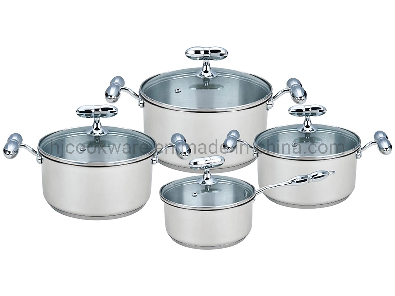 8PCS Stainless Steel Kitchenware with High Grade Zinc Alloy Handle