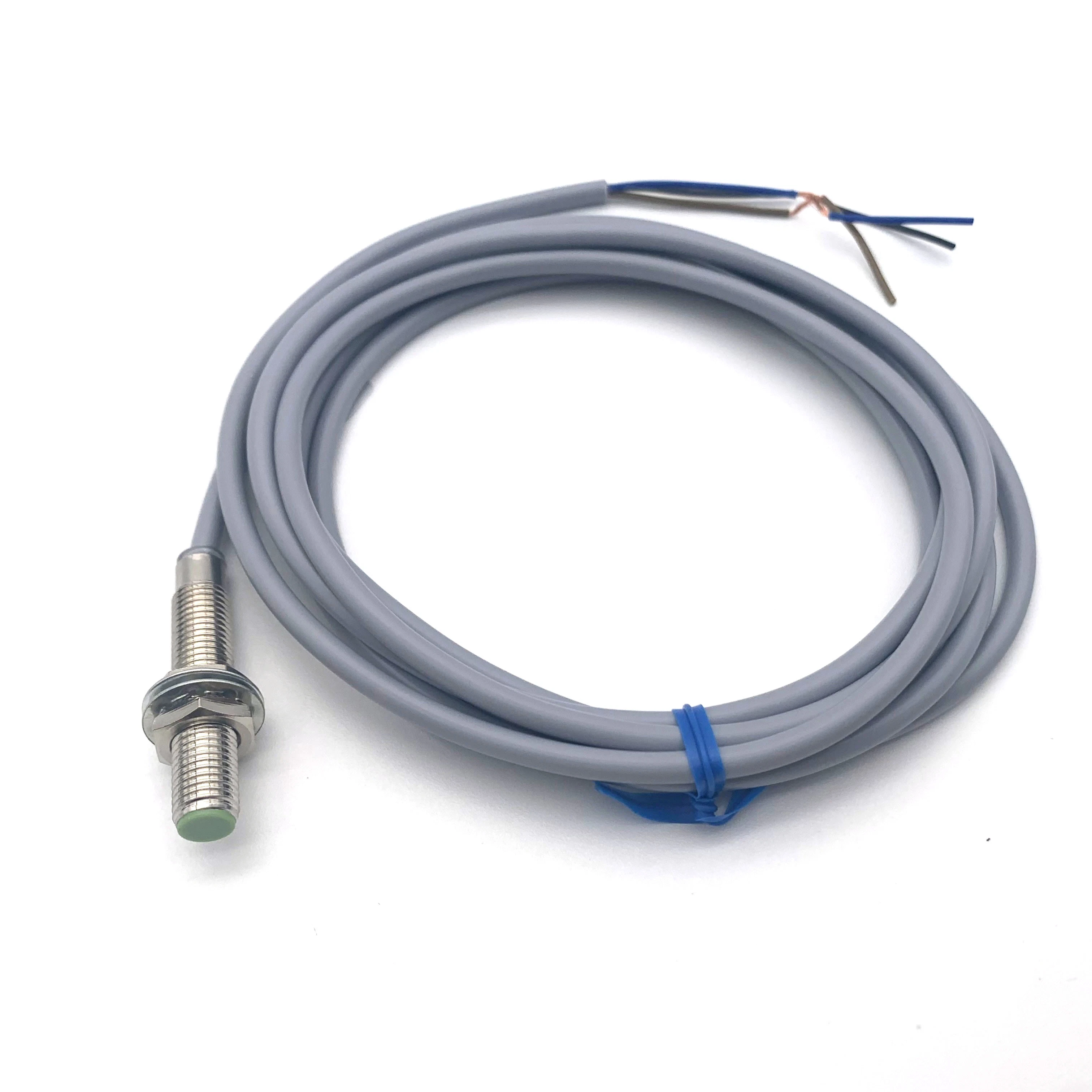 NPN No 1mm Detect Switch M8 Inductive Proximity Sensor with 2m Grey PVC Cables