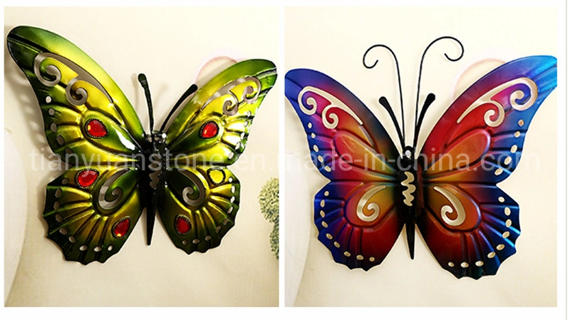 Decoraciones para el hogar Mariposas de hierro Accesorios colgantes de metal Arte de pared para el hogar