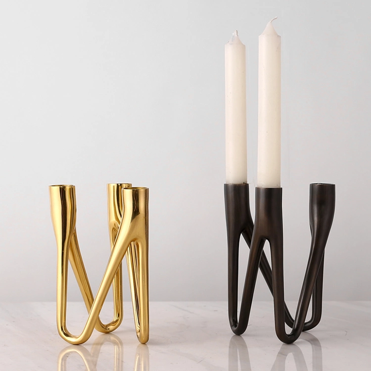 Candlestick Light Luxury Retro Decorations Candlelight Dinner Decor Brass Candle Holder