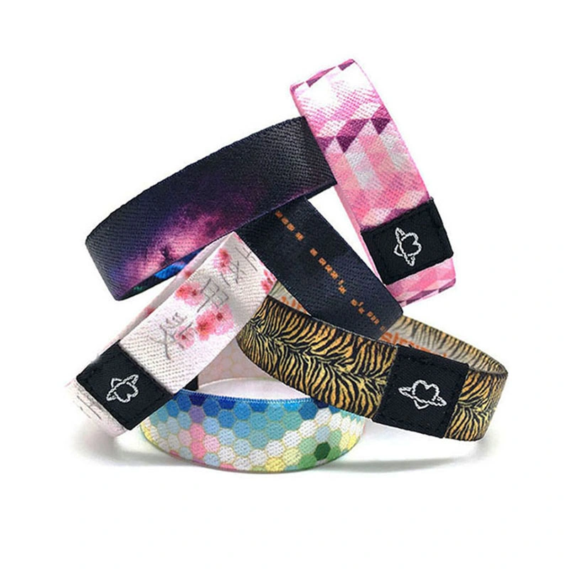 Fashionable Custom Event Festival Bracelets Fabric Elastic Wristband