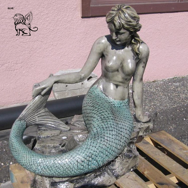 Blve parque al aire libre de metal de Arte Moderno el Griego Mujer Desnuda Sexy Escultura en bronce de tamaño de la vida Jardín estatua de sirena