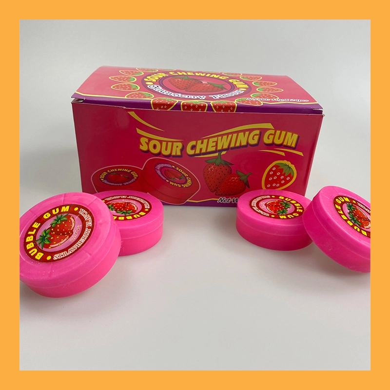 Boa Venda sabor saboroso Strawberry bolha Gum com pó ácido Doces