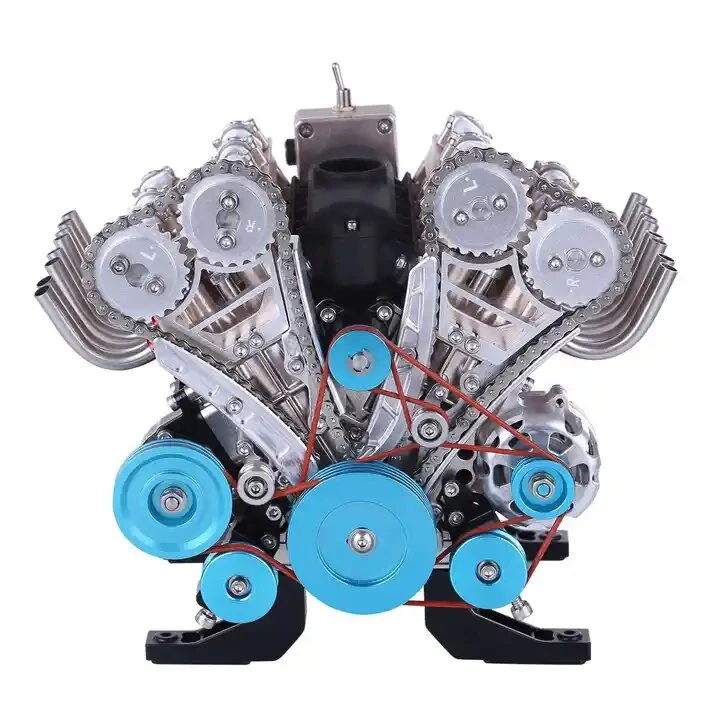 V8 Engine Model Metal Mechanical Engine Science Experiment Physics Toy for Children Educational Toys Gift