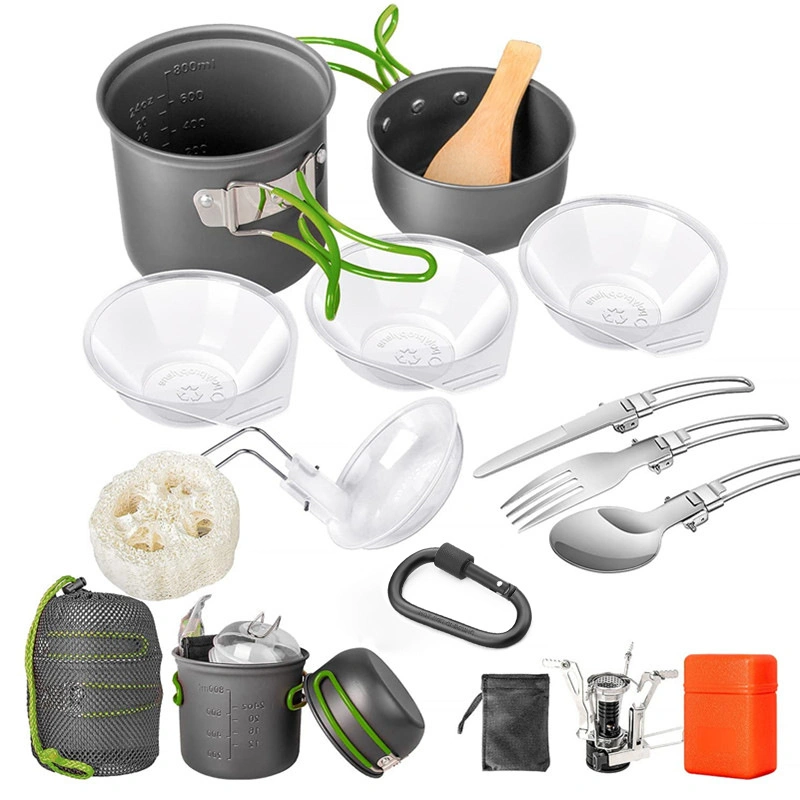 New Arrived High quality/High cost performance  Camping Cookware Mess Kit for Backpacking Gear for Outdoor Camping