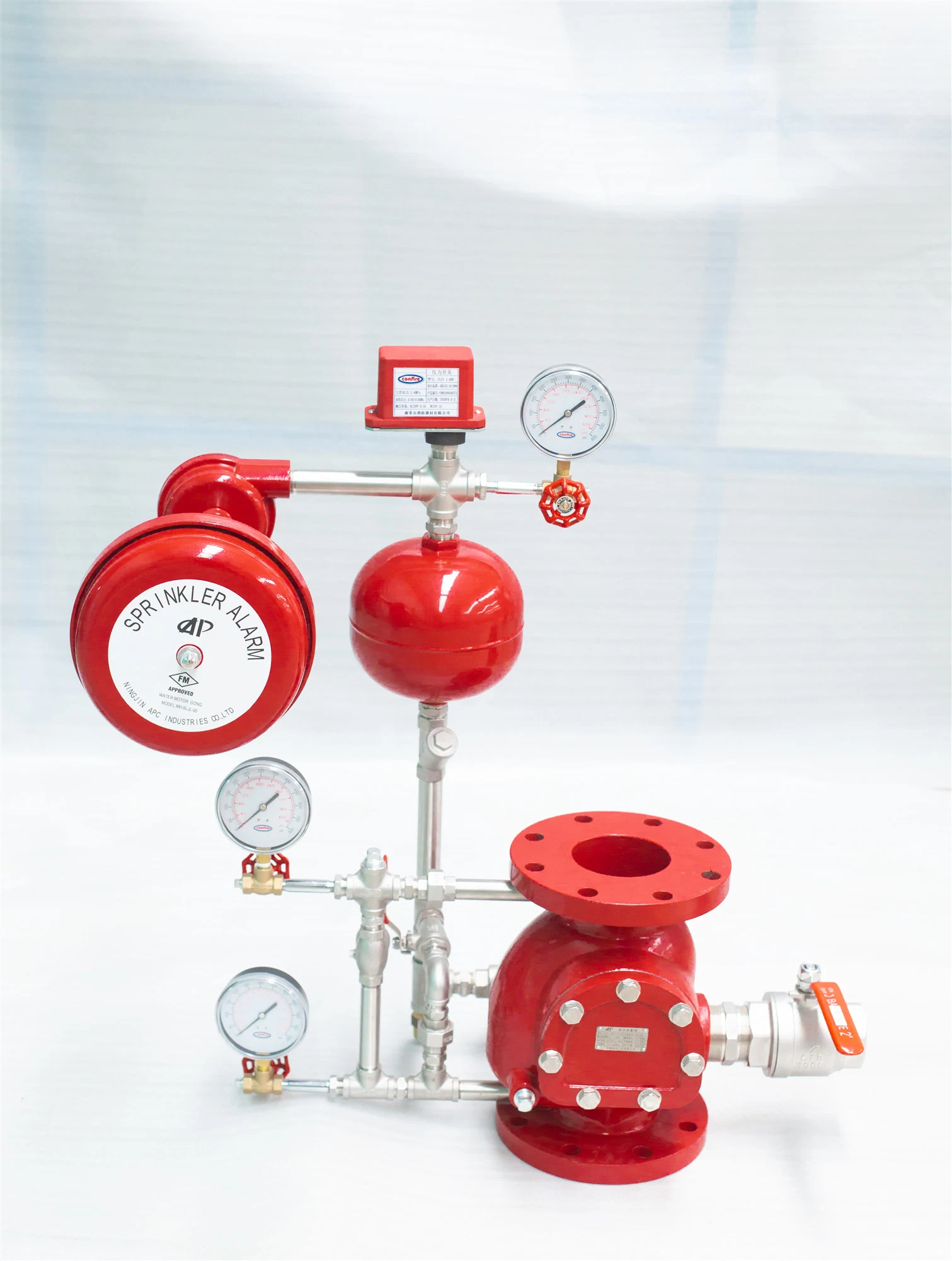 Protección contra incendios alarma húmeda Comprobación de alarma aprobada por FM con brida 12" 300mm