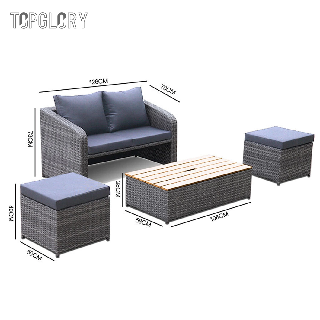 Outdoor Aluminum Beach Fabric Cushion Wholesale/Supplier Modern Sofa Set