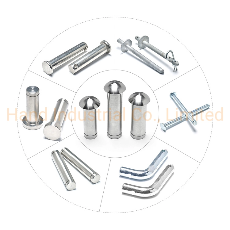 Carbon Steel Zinc Galvanized M8 Custom L Shape Sharp End Clevis Pin with Hole