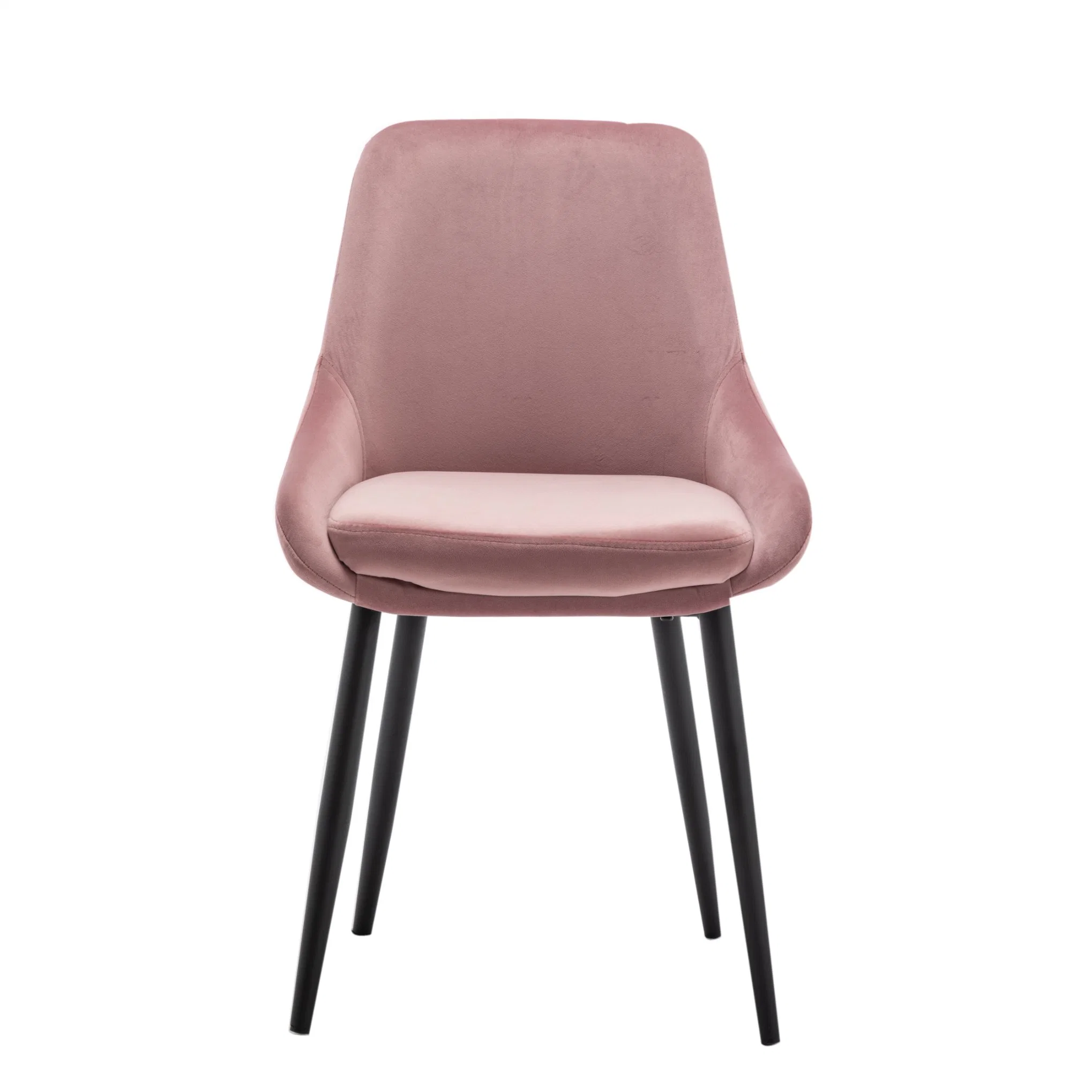 Modern Home Furniture Metal Leg Tufted Pink Velvet Armchair
