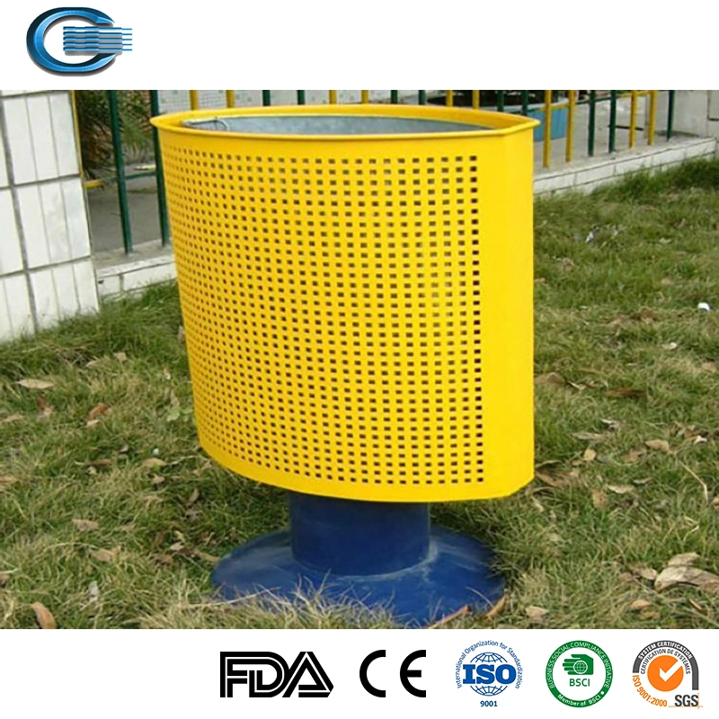 Huasheng Dustbin Push Pedal Mini Trash Can 7L Slim Stainless Steel Dustbin with Push Lid Perforated Pedal Bin