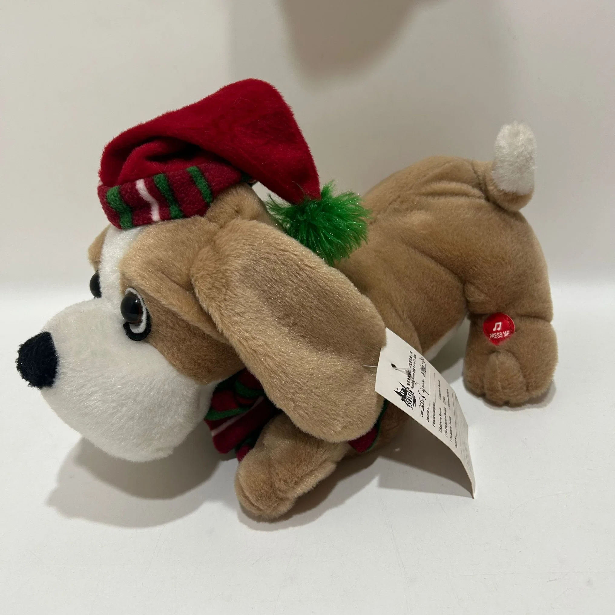 Plush Golden Retriever for Christmas with Hat Adorable Stuffed Toys