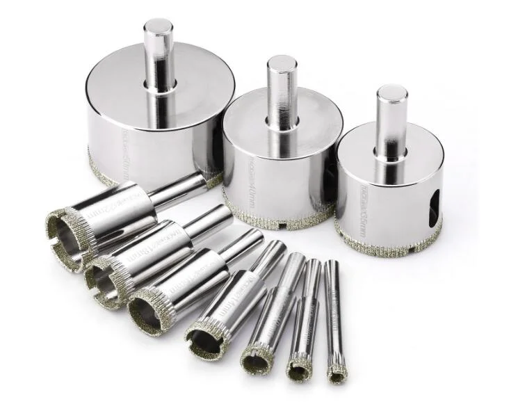 Brocas diamantadas broca broca broca broca broca broca broca broca broca broca diamante ferramenta de remoção de extractor de extractor com 10 embalagens, revestimento de diamante, aço carbono para vidro, cerâmica, cerâmica, T