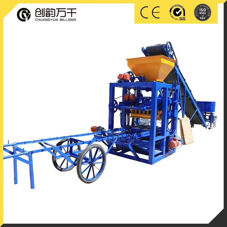 Qt4 24 Concrete Building Blocks Making Machine with Cement Mixer