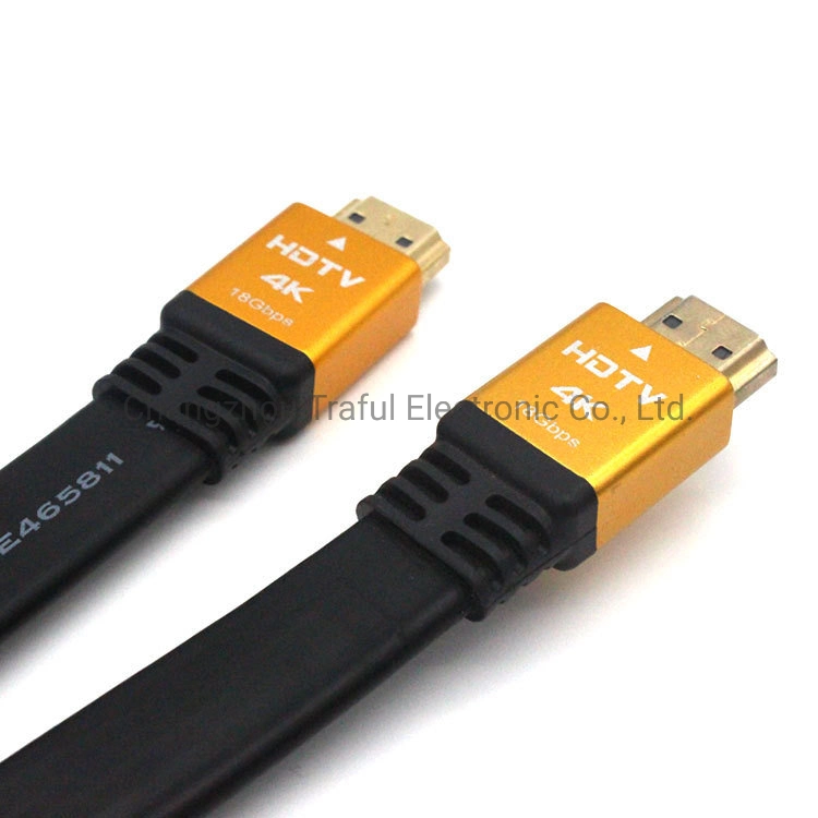 4K HDMI Flat Cable 19+1 4K*2K 60Hz HDMI 2.0 Metal Plug for Monitor Projector Computer Laptop HDTV PS4