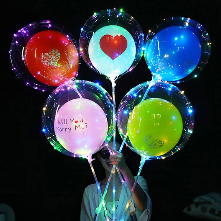 Wholesale/Supplier for Christmas Wedding Decoration Bobo Balloon 18 Inch Glowing LED Balloons