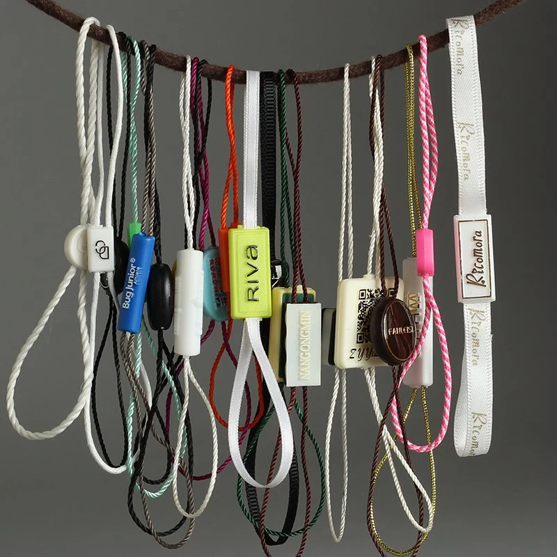 New Design Injection Embossed Tag String Hang Round T-Shirt Tags Rope