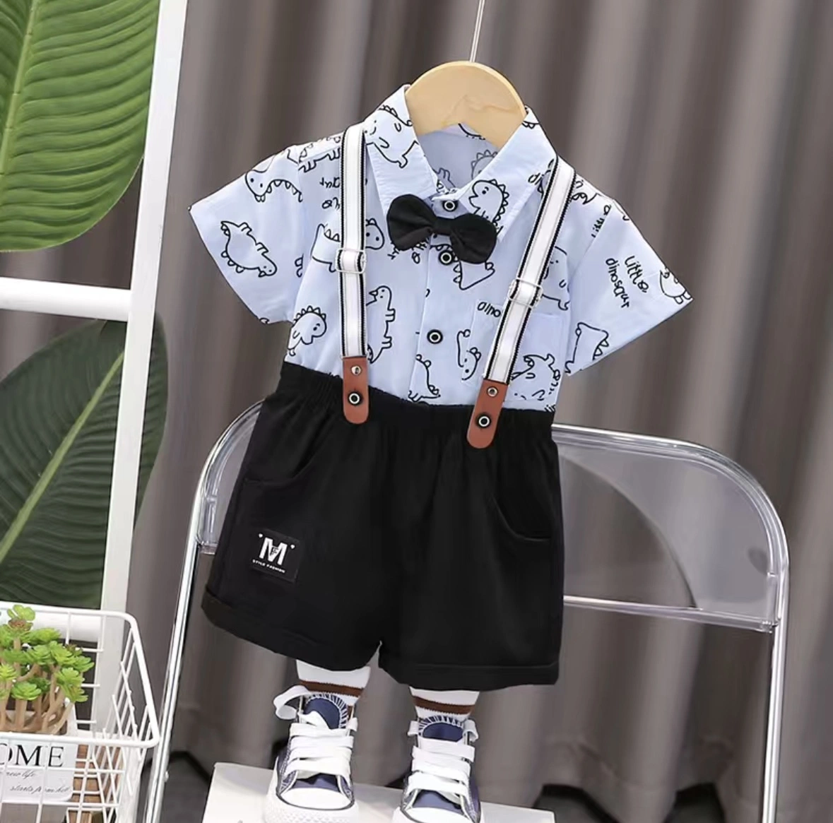 Childrens Clothing Wholesale/Supplier Factory Price Kids Clothes Summer Thin Two-Piece Set Boys Clothes Baby Short Sleeve Boys Summer Suit Childrens Apparel Bss8019