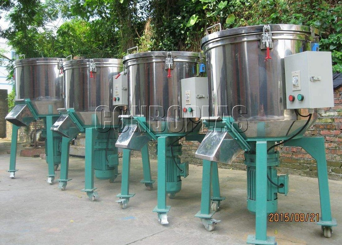 Vertical Stainless Steel SUS304 Industrial Small Mini Color Blending Mixer Machine for PP LLDPE LDPE HDPE ABS Granules Pellets