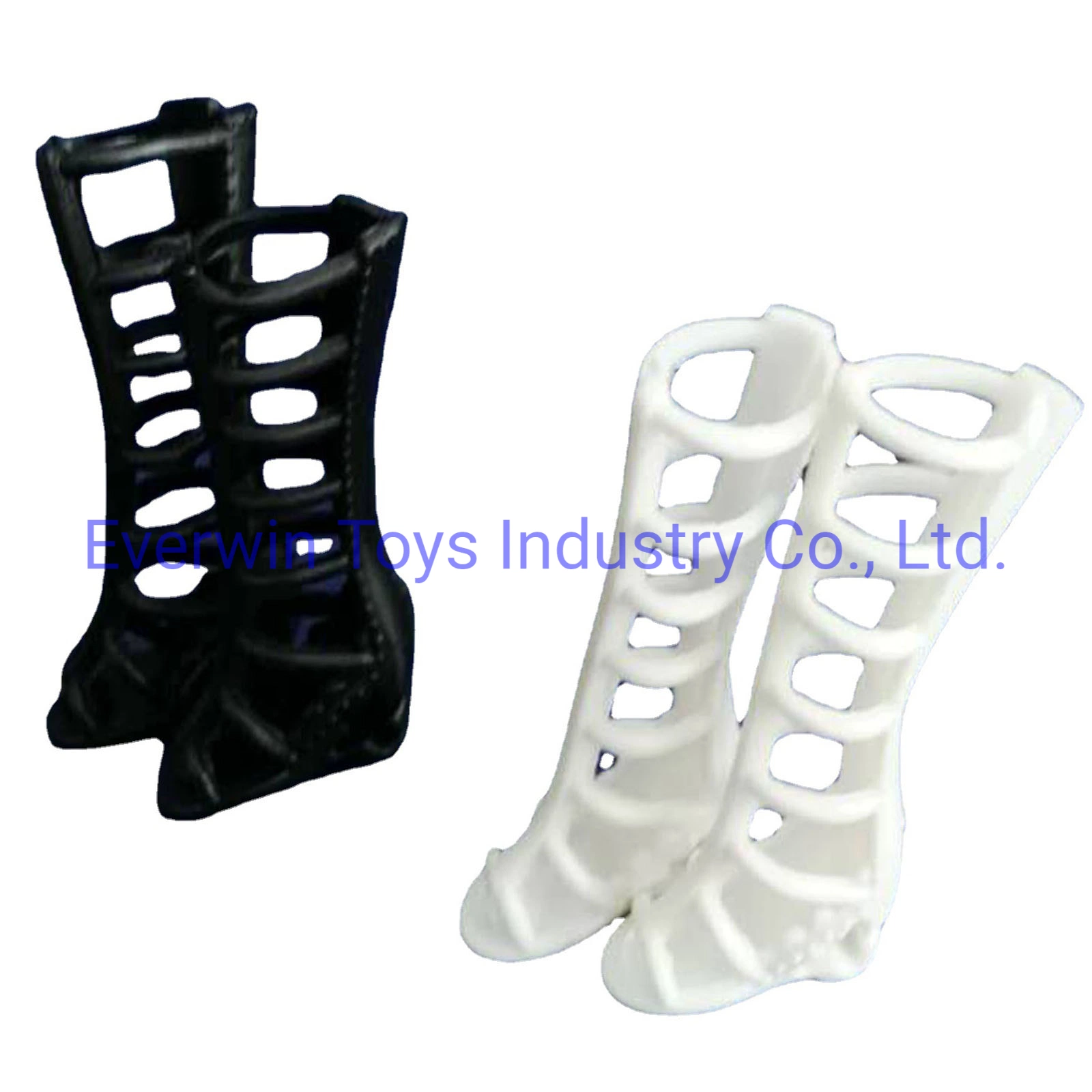 Factory Supply Plastic Toys Doll Accessory Black PVC Boots Dolls Shoes