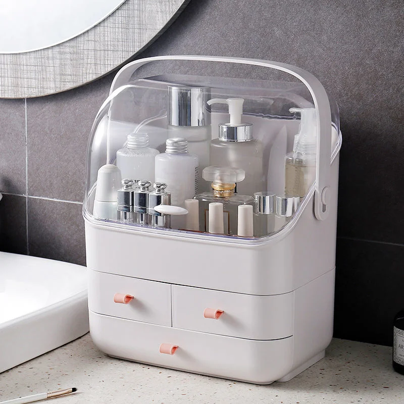 Große Kapazität Kosmetische Organizer Make-Up Aufbewahrungsbox Dressing Tisch Container Kleinkoffer